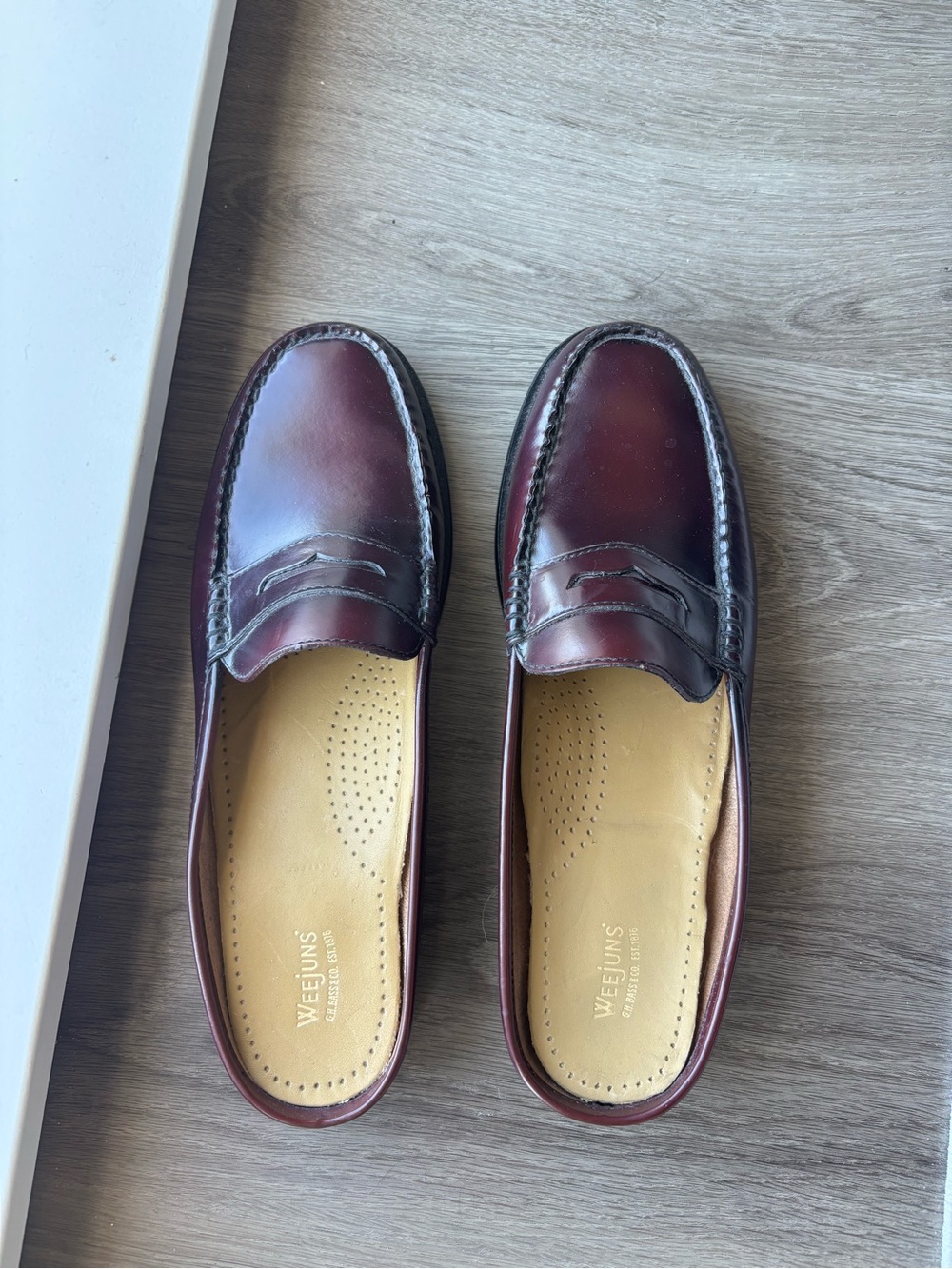 Women’s Burgundy Leather Penny Loafers